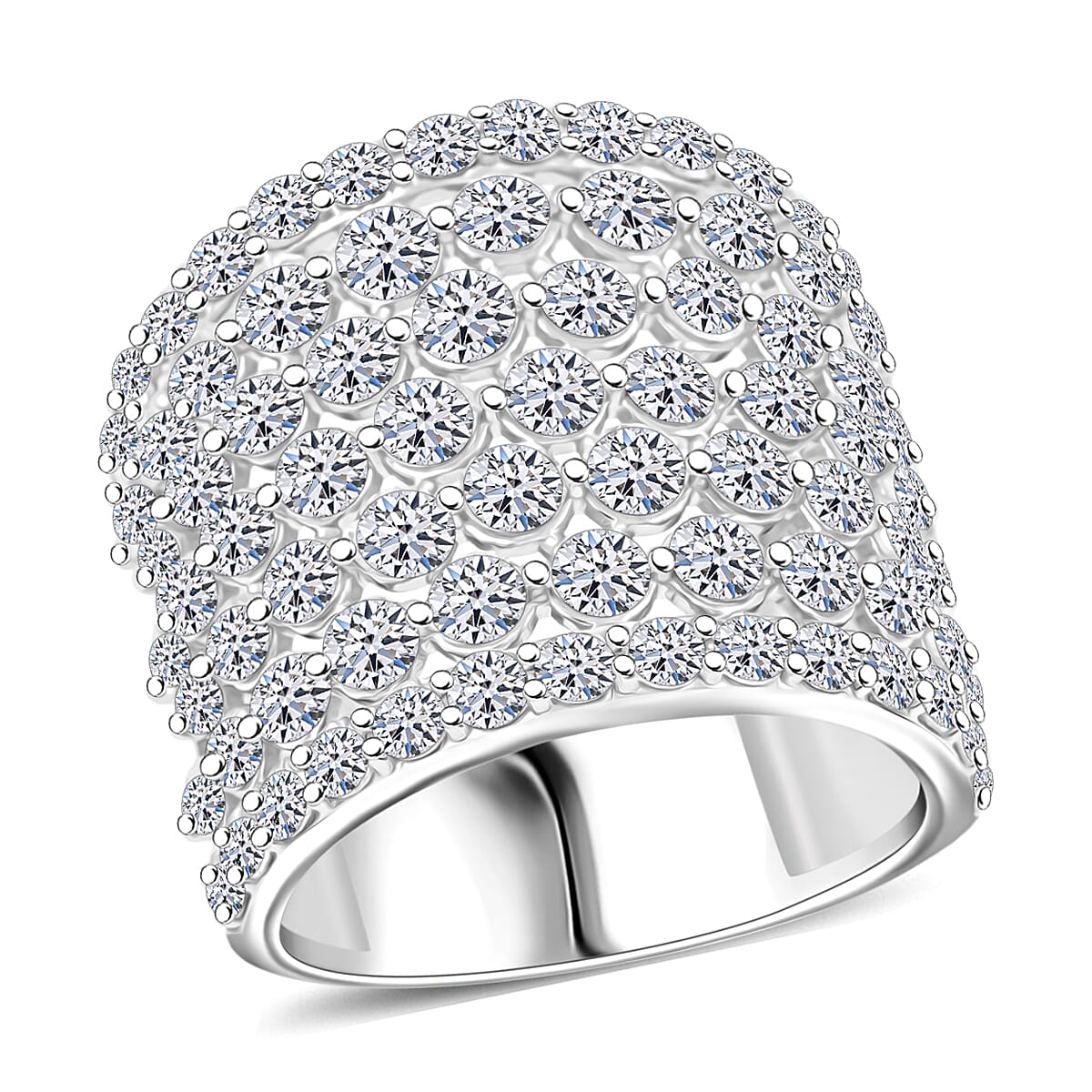 TLV Doorbuster Luxuriant Lab Grown Diamond G SI1 5.00 ctw Carpet Brilliance Band Ring in Sterling Silver (Size 7.0) image number 0