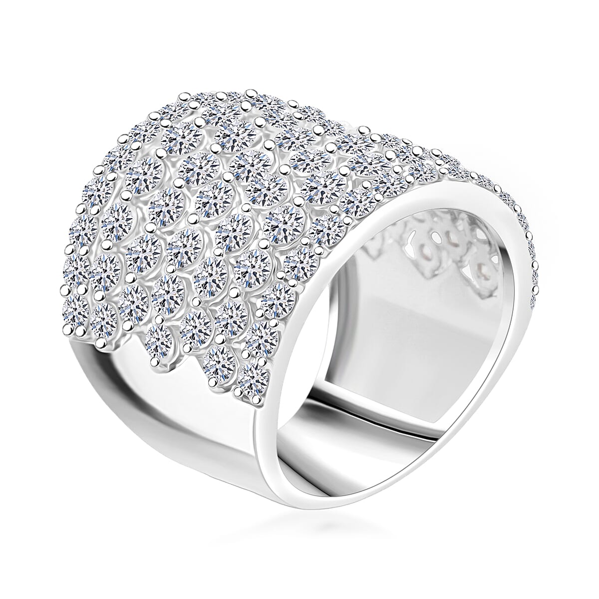 TLV Doorbuster Luxuriant Lab Grown Diamond G SI1 5.00 ctw Carpet Brilliance Band Ring in Sterling Silver (Size 7.0) image number 3