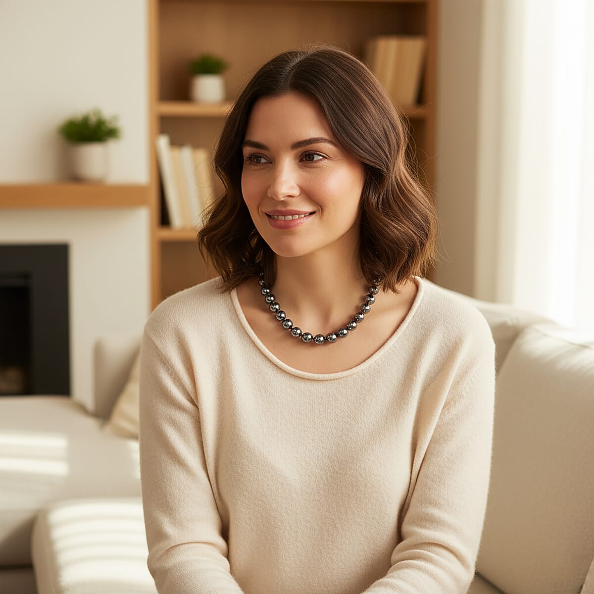 Terahertz 580.00 ctw Beaded Necklace in Stainless Steel 20 Inches image number 2