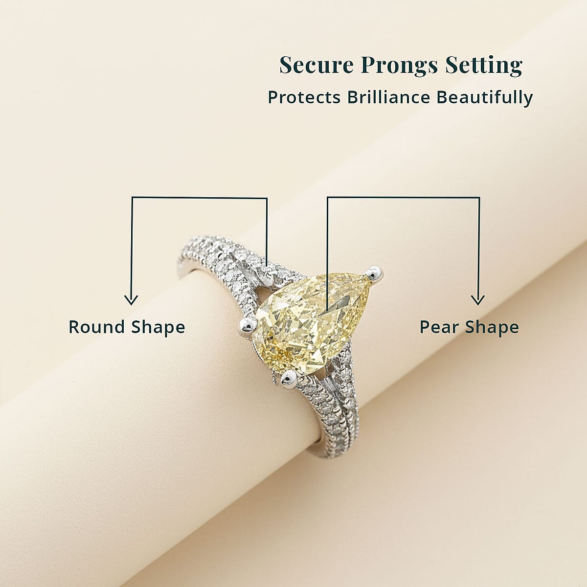 Luxuriant Lab Grown Yellow and White Diamond Ring in 14K White Gold 2.40 ctw (Size 6.5) image number 4