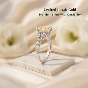 Luxuriant Lab Grown Yellow and White Diamond Ring in 14K White Gold 2.40 ctw (Size 9.5)