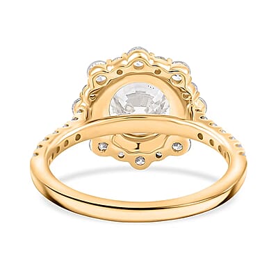 Certified Luxuriant Lab Grown Diamond Ring in 14K Yellow Gold 3.50 ctw (Size 12.0)