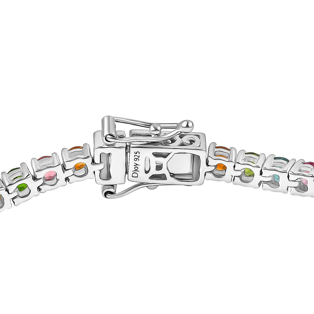 Doorbuster D'Joy Premium Multi-Tourmaline 6.25 ctw Rainbow Bracelet in Rhodium Over Sterling Silver (7.25 In) image number 3