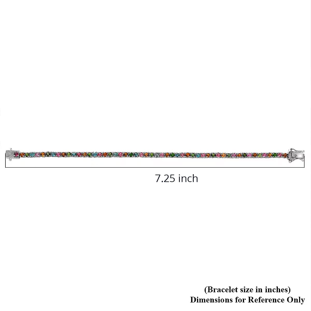  D'Joy Premium Multi-Tourmaline 6.25 ctw Rainbow Bracelet in Rhodium Over Sterling Silver (7.25 In) image number 6