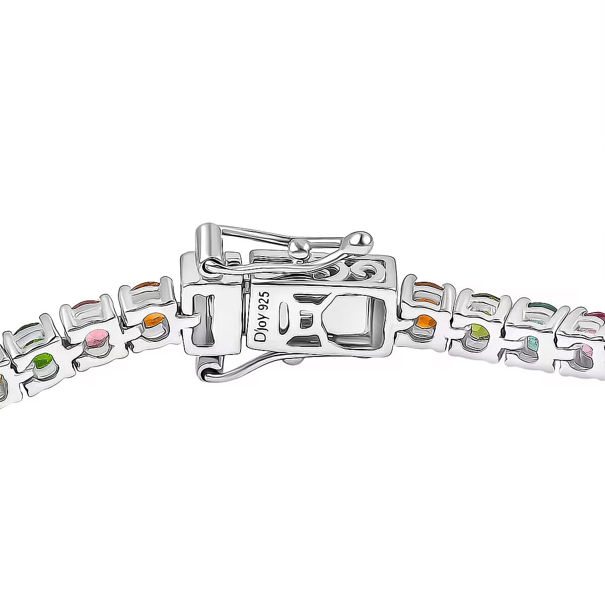  D'Joy Premium Multi-Tourmaline 6.25 ctw Rainbow Bracelet in Rhodium Over Sterling Silver (7.25 In) image number 7