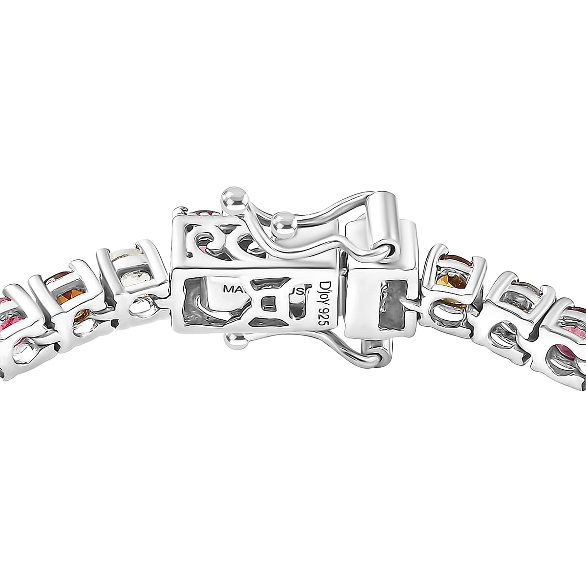  D'Joy Premium Multi-Tourmaline 8.60 ctw Rainbow Bracelet in Rhodium Over Sterling Silver (8.00 In) image number 3