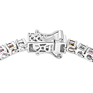  D'Joy Premium Multi-Tourmaline 8.60 ctw Rainbow Bracelet in Rhodium Over Sterling Silver (8.00 In)