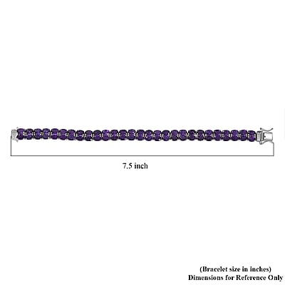 EverTrue African Amethyst 28.50 ctw Two Row Carpet Bracelet in Platinum Bond (7.25 In)