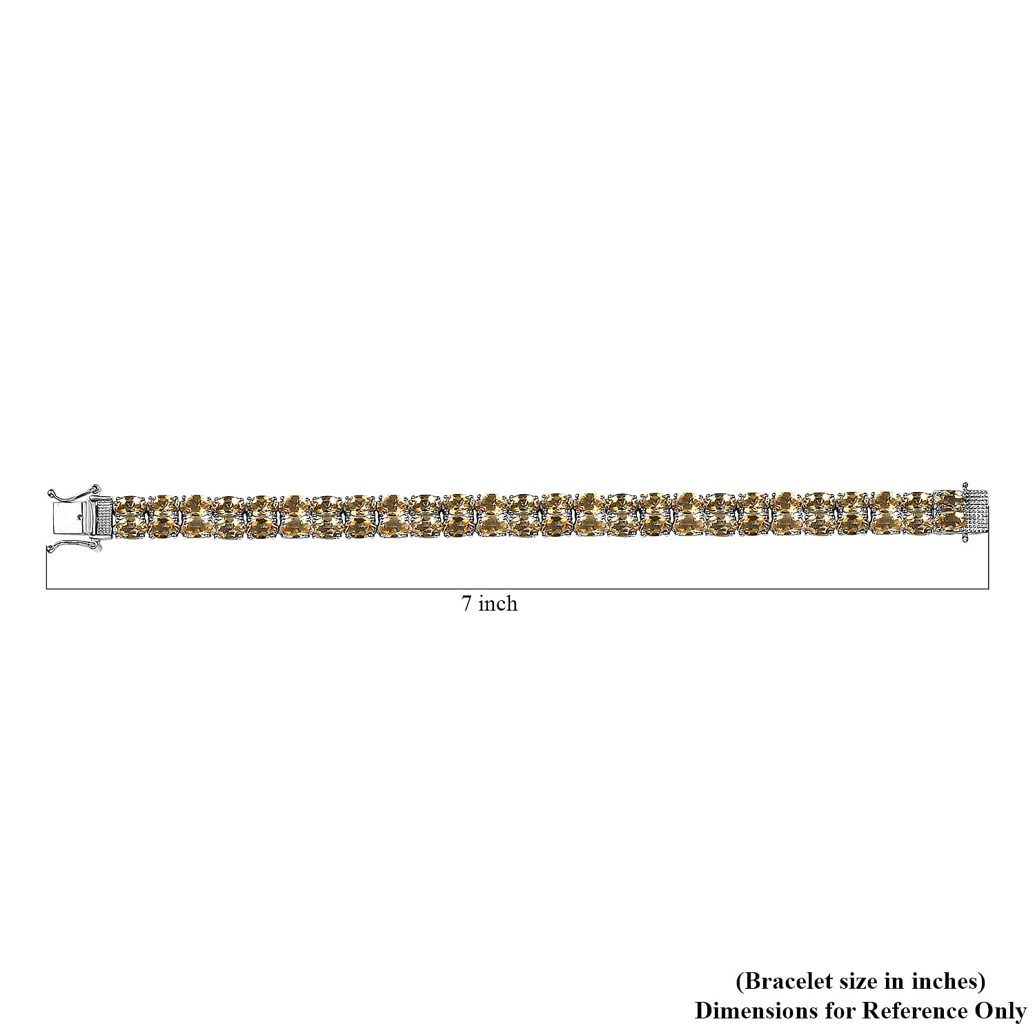 EverTrue Brazilian Citrine 23.00 ctw Bracelet in Platinum Bond (6.50 In)