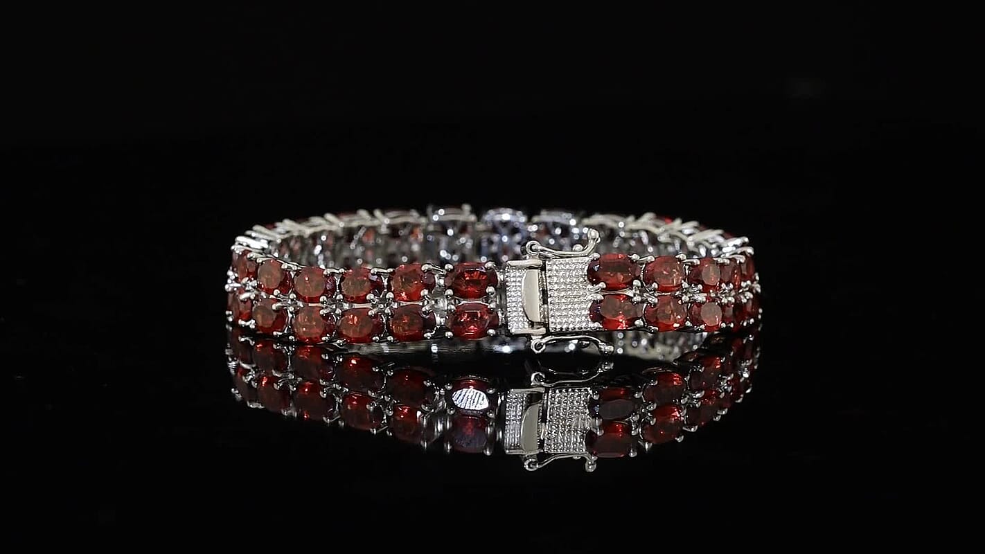 EverTrue African Amethyst Two Row Carpet Bracelet in Platinum Bond (6.50 In) 21.85 ctw