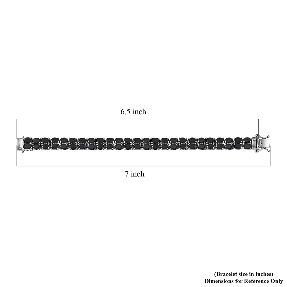 EverTrue Thai Black Spinel 27.80 ctw Bracelet in Platinum Bond (6.50 In) image number 4