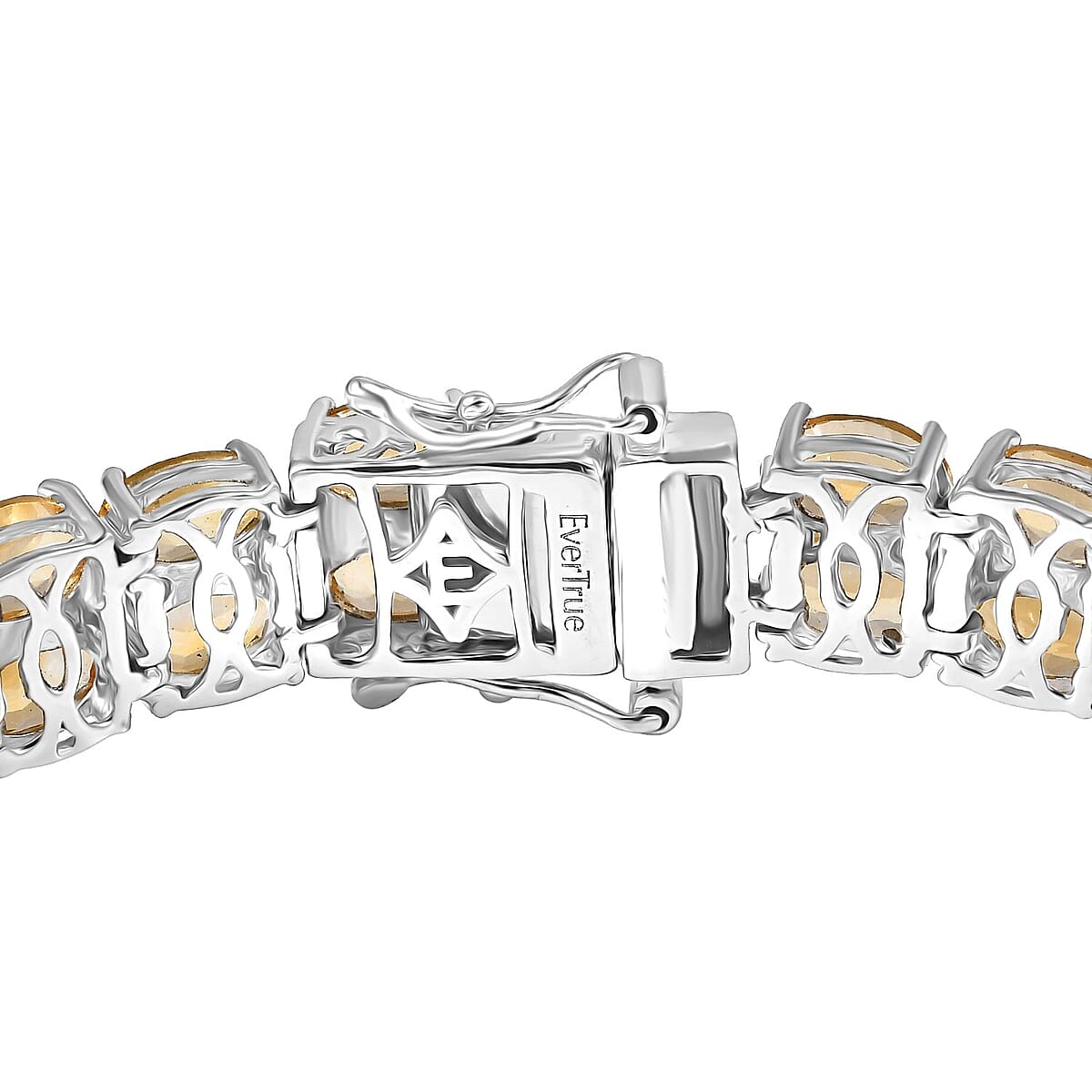 Doorbuster EverTrue Brazilian Citrine 25.15 ctw Two Row Carpet Bracelet in Platinum Bond (7.25 In) image number 3