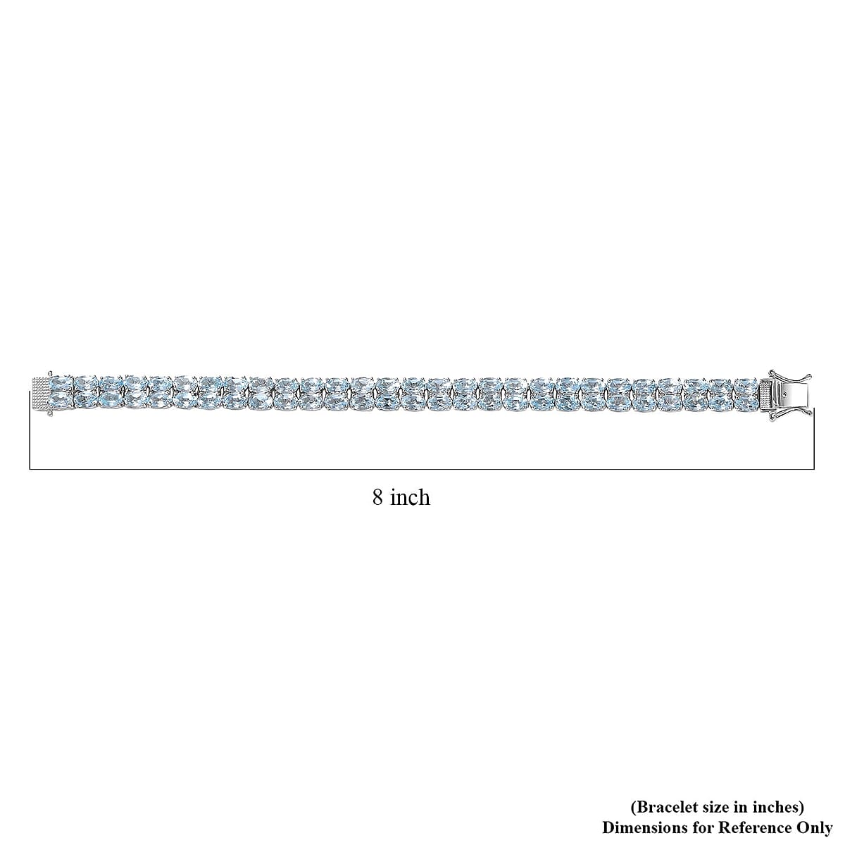 Doorbuster EverTrue Sky Blue Topaz 31.85 ctw Two Row Carpet Bracelet in Platinum Bond (7.25 In) image number 4
