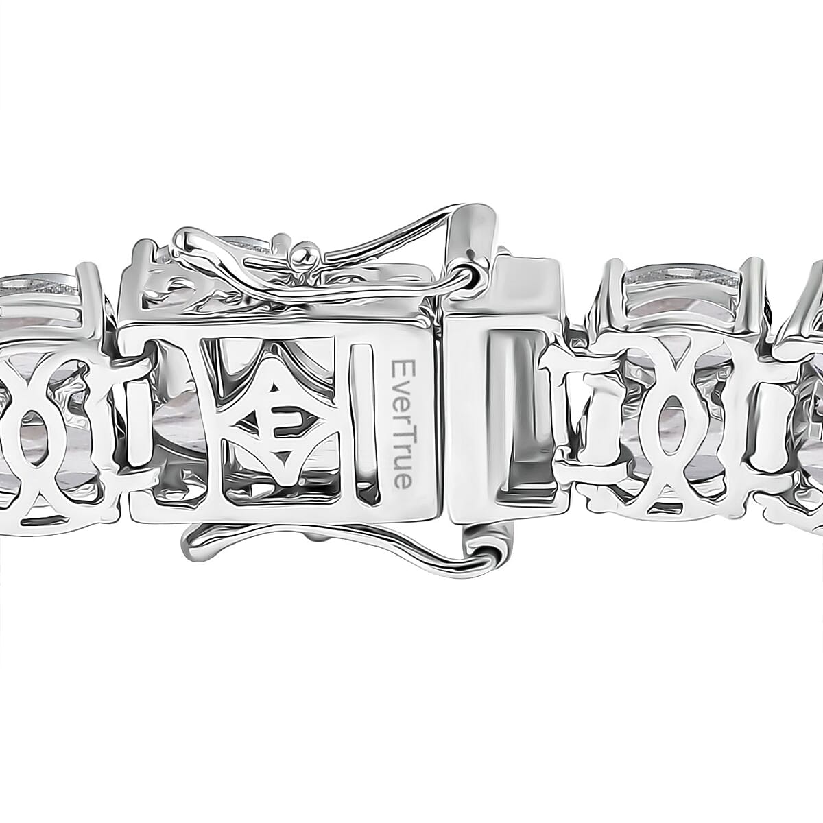 Doorbuster EverTrue White Topaz 32.60 ctw Two Row Carpet Bracelet in Platinum Bond (7.25 In) image number 3