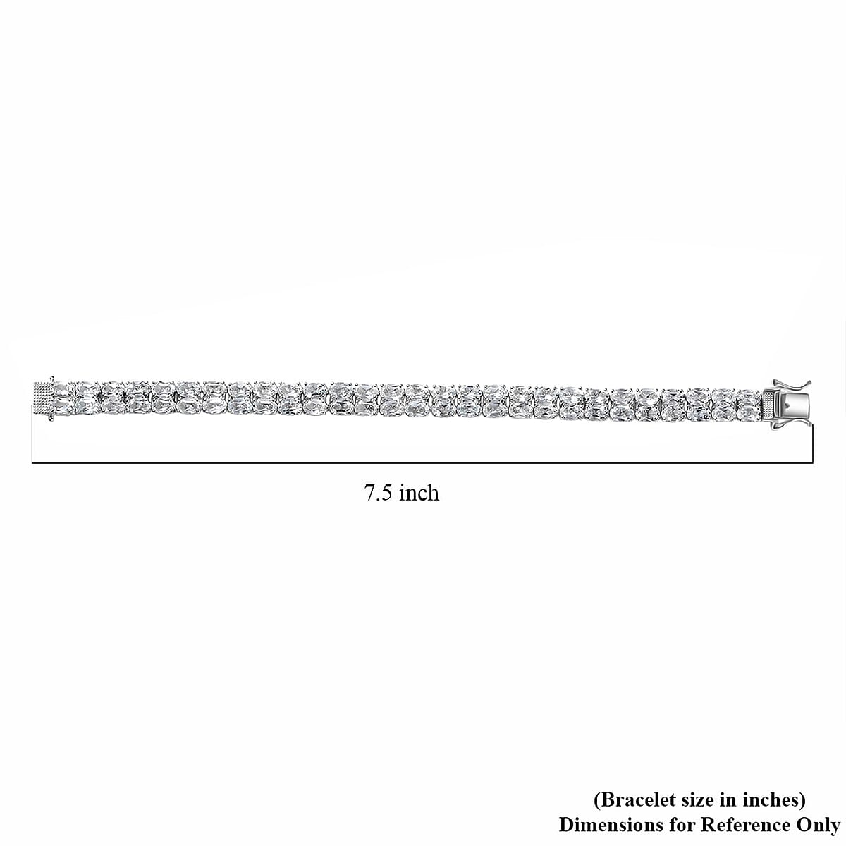 Doorbuster EverTrue White Topaz 32.60 ctw Two Row Carpet Bracelet in Platinum Bond (7.25 In) image number 4