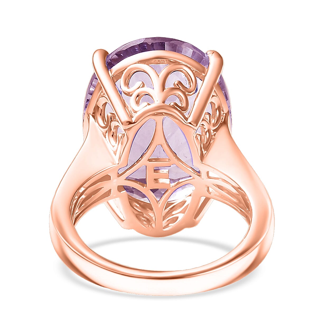 EverTrue Rose De France Amethyst 16.25 ctw Midnight Star Ring in 18K Rose Gold Plated (Size 10.0)