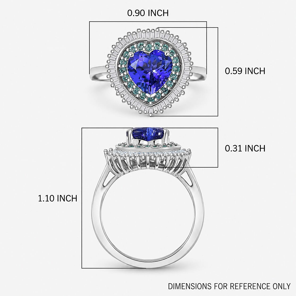 Rhapsody AAAA Tanzanite, Paraiba Tourmaline, Diamond Ring in 950 Platinum 2.60 ctw (Size 5.0)
