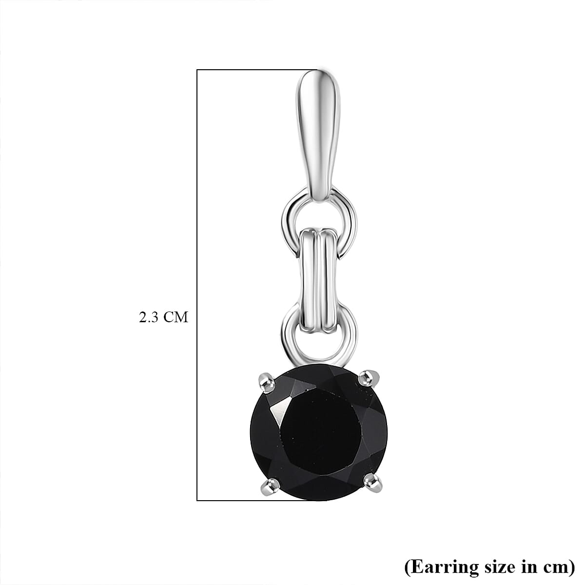 D'Joy Thai Black Spinel 3.20 ctw Earrings in Platinum Over Sterling Silver