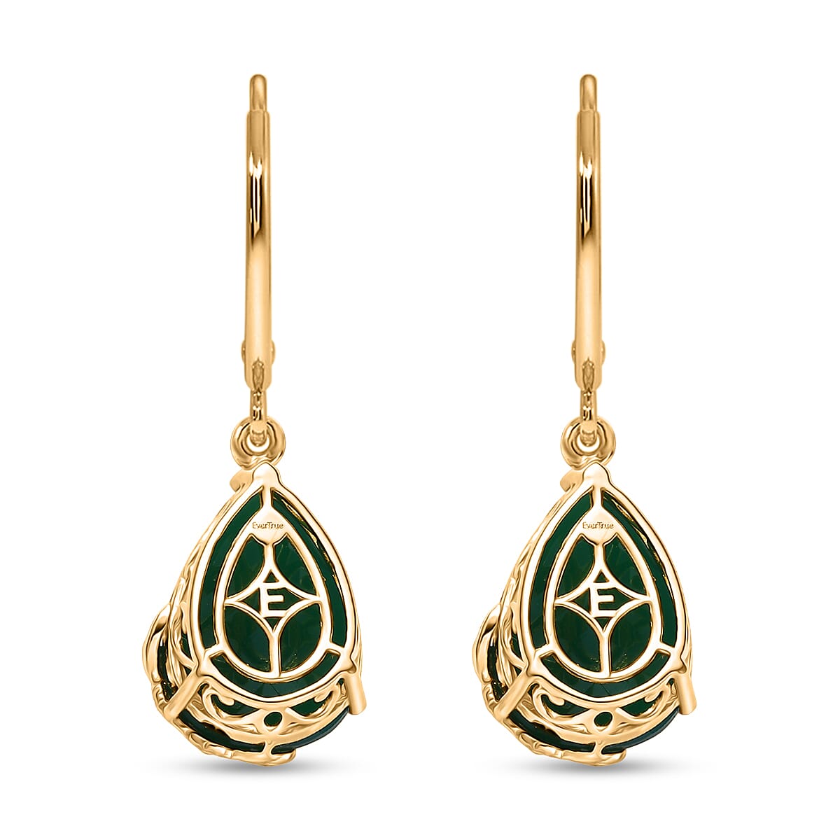 EverTrue Verde Onyx 18.50 ctw Earrings in 18K Yellow Gold Plated image number 4
