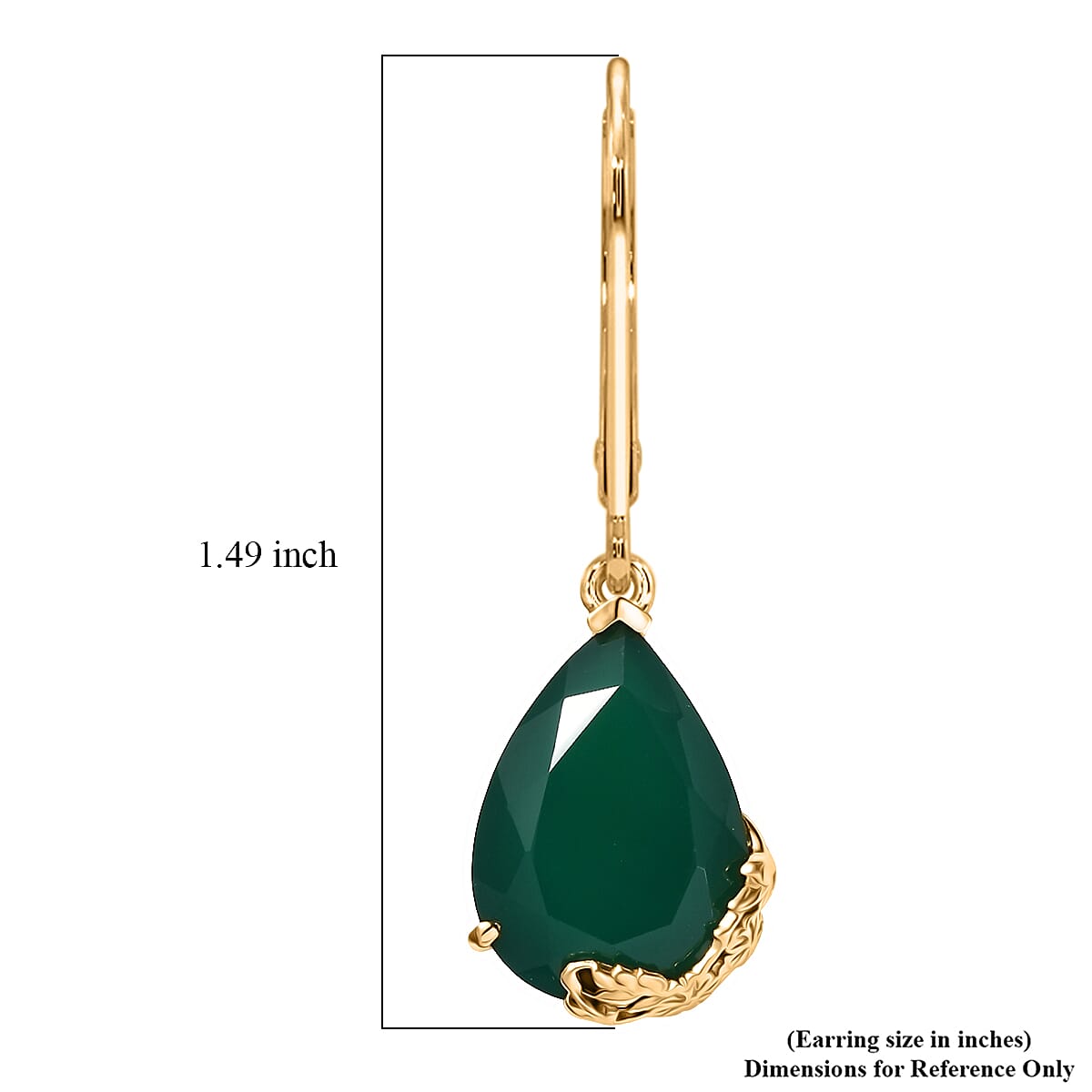 EverTrue Verde Onyx 18.50 ctw Earrings in 18K Yellow Gold Plated image number 5