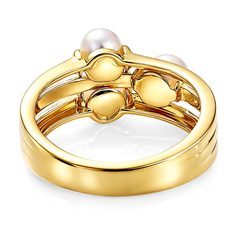 D'Joy Freshwater Pearl Fancy Ring in 18K Vermeil Yellow Gold Over Sterling Silver (Size 9.0)
