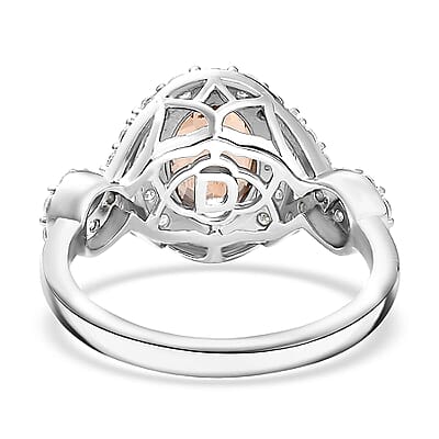 D'Joy Premium Jenipapo Andalusite and Moissanite 2.30 ctw Ring in Rhodium Over Sterling Silver (Size 10.0)