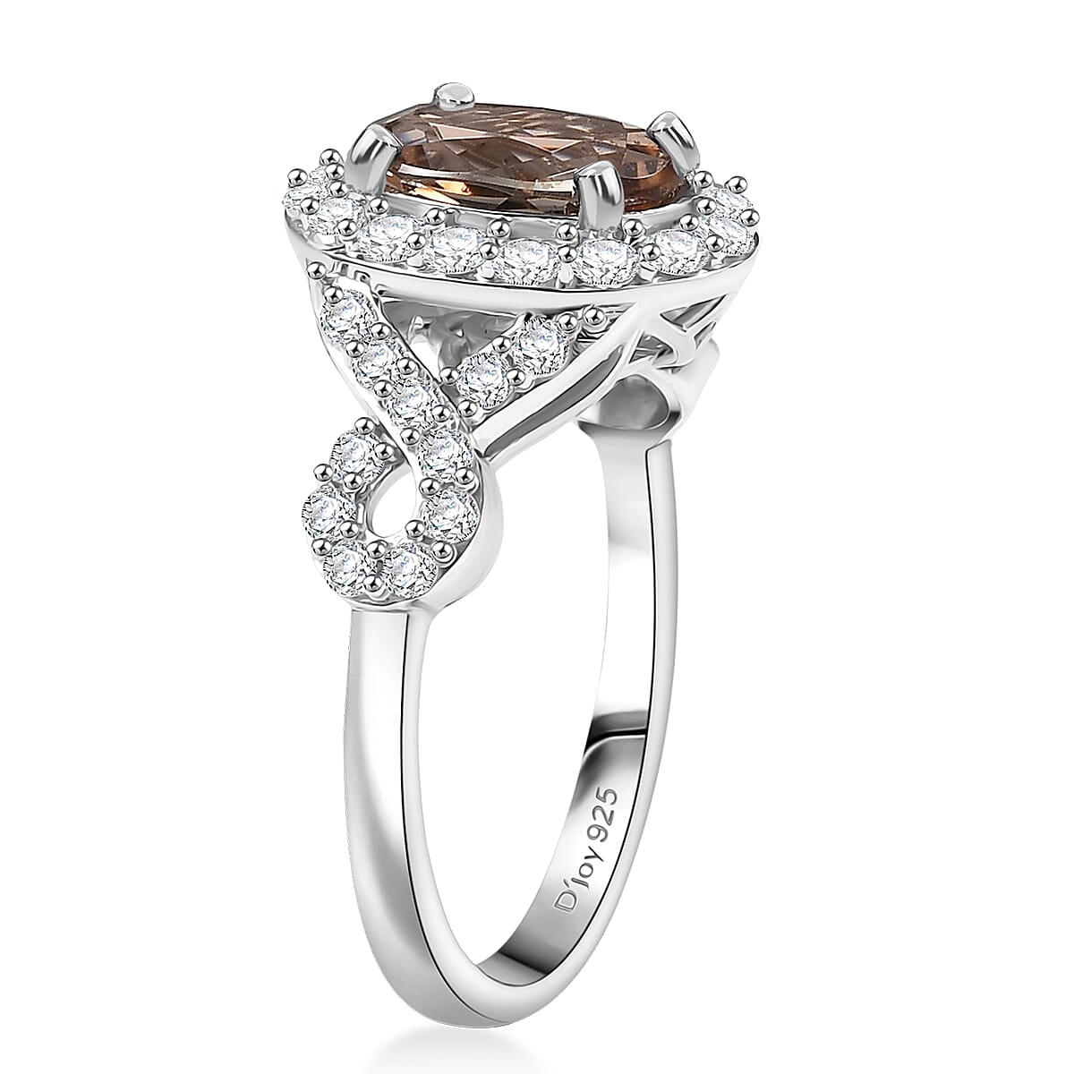 D'Joy Premium Jenipapo Andalusite and Moissanite 2.65 ctw Ring in Rhodium Over Sterling Silver (Size 7.0) image number 3