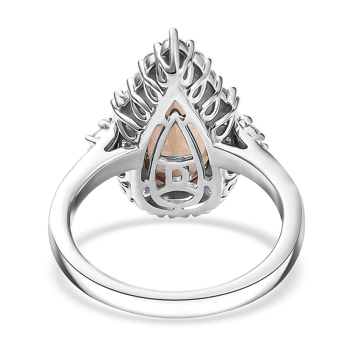 D'Joy Premium Jenipapo Andalusite and Moissanite 3.25 ctw Ring in Rhodium Over Sterling Silver (Size 10.0) image number 4