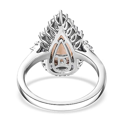 D'Joy Premium Jenipapo Andalusite and Moissanite 3.25 ctw Ring in Rhodium Over Sterling Silver (Size 12.0)