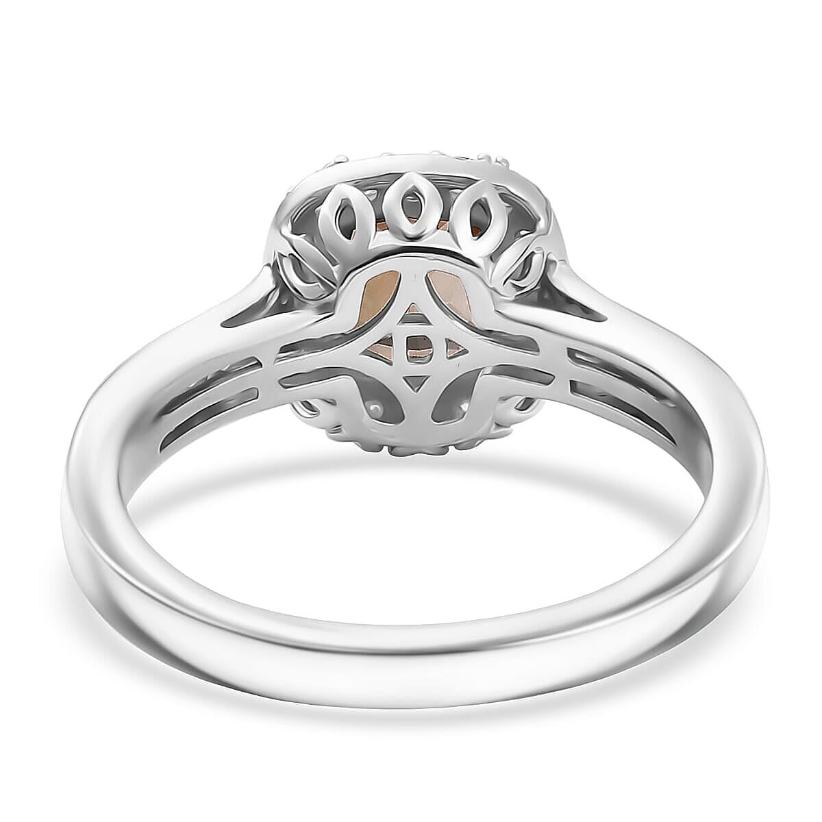 D'Joy Premium Jenipapo Andalusite, Moissanite Ring in Rhodium Over Sterling Silver (Size 10.0) 1.30 ctw image number 4