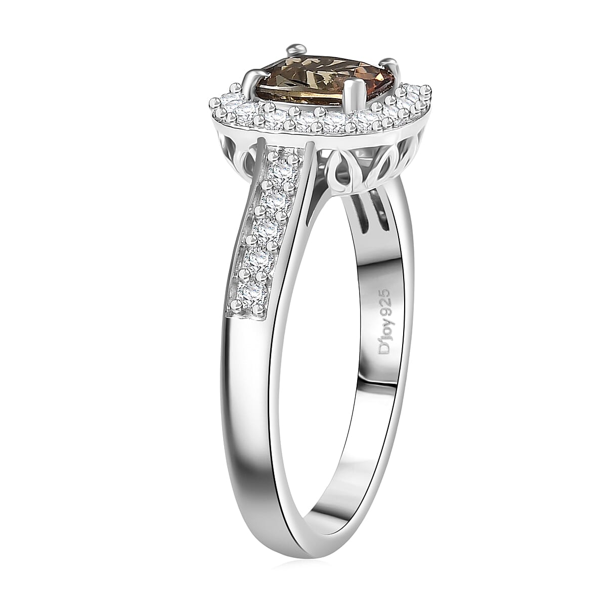 D'Joy Premium Jenipapo Andalusite and Moissanite 1.55 ctw Ring in Rhodium Over Sterling Silver (Size 8.0) image number 3