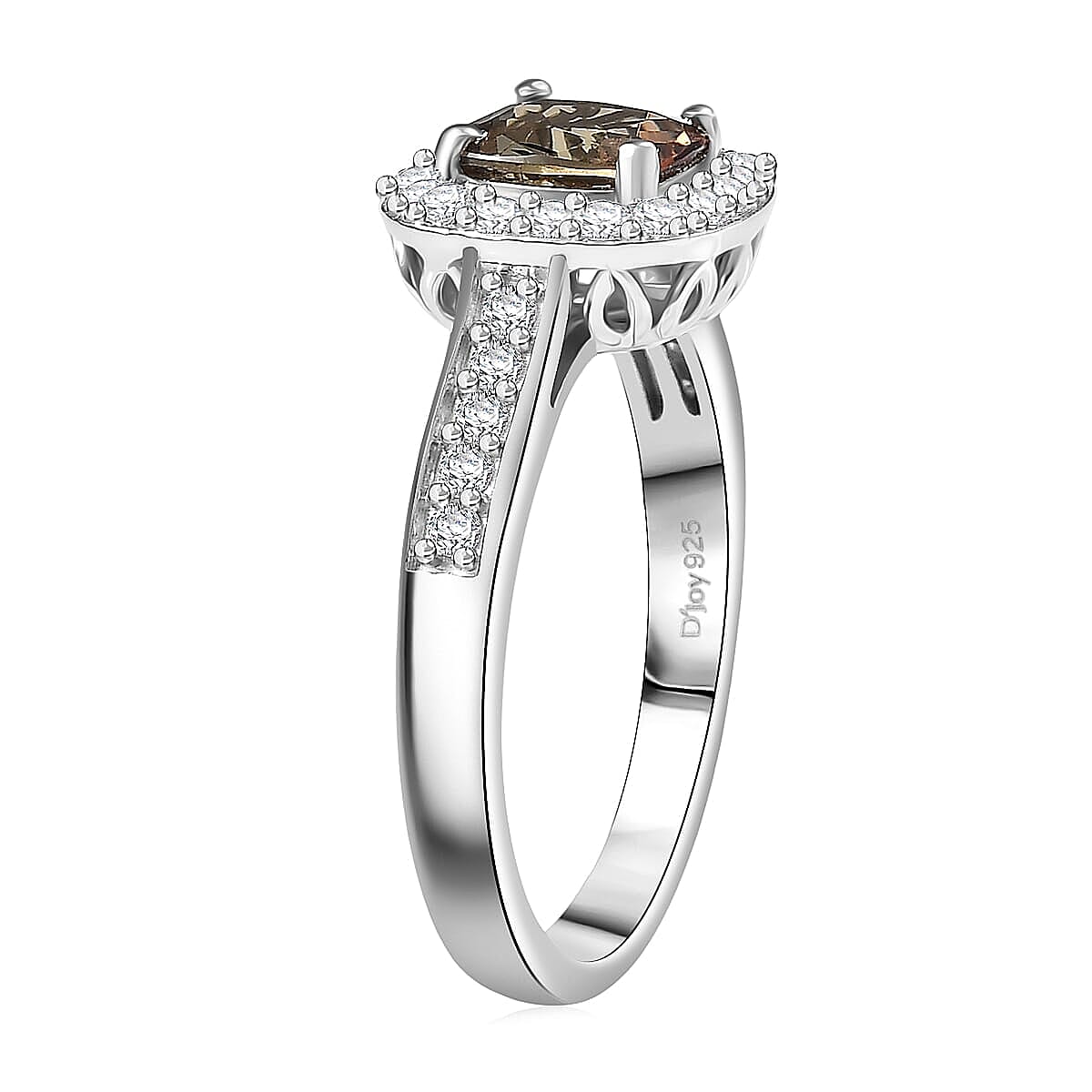 D'Joy Premium Jenipapo Andalusite and Moissanite 1.30 ctw Ring in Rhodium Over Sterling Silver (Size 8.5) image number 3