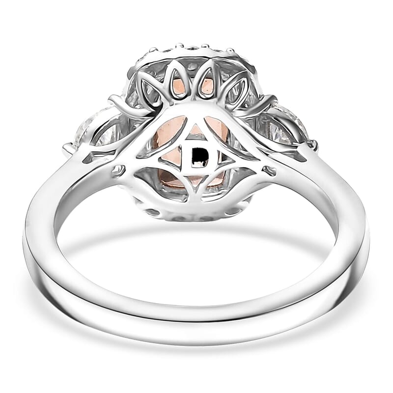 D'Joy Premium Jenipapo Andalusite and Moissanite 3.25 ctw Ring in Rhodium Over Sterling Silver (Size 10.0)