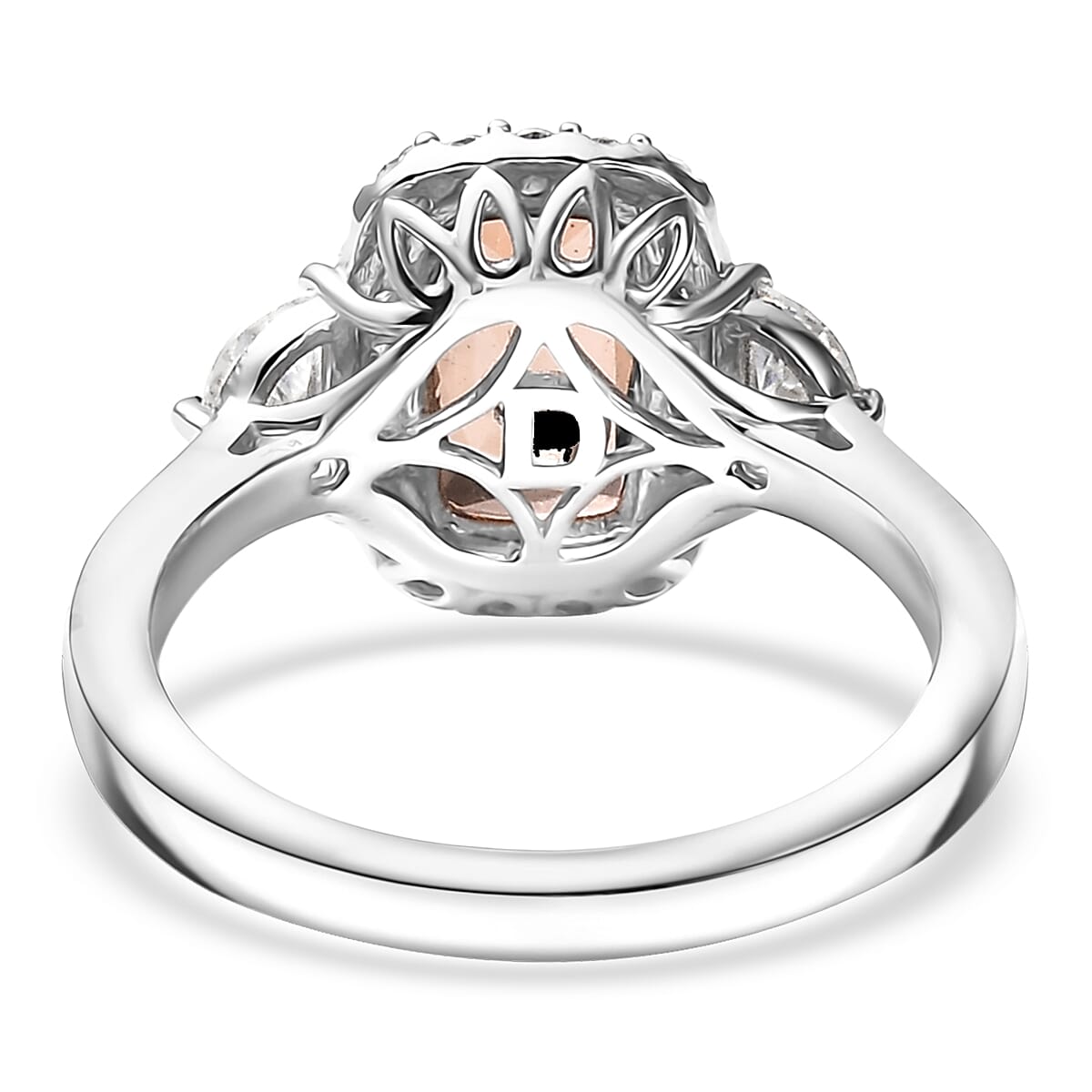 D'Joy Premium Jenipapo Andalusite and Moissanite 2.90 ctw Ring in Rhodium Over Sterling Silver (Size 8.0) image number 4