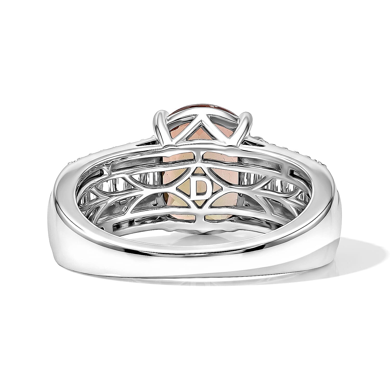 D'Joy Premium Jenipapo Andalusite and Moissanite 3.20 ctw Ring in Rhodium Over Sterling Silver (Size 9.0)
