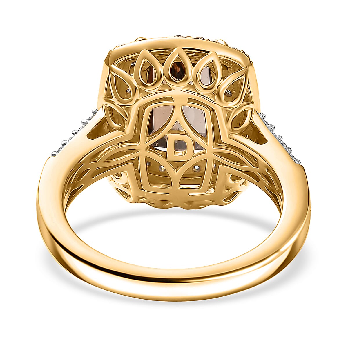 D'Joy Premium Jenipapo Andalusite, White and Champagne Moissanite 4.20 ctw Ring in 18K Vermeil Yellow Gold Over Sterling Silver (Size 7.0) image number 4