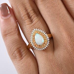 D'Joy  Ethiopian Welo Opal, Multi Gemstone   Ring in 18K Vermeil YG Over Sterling Silver 1.35 ctw (Size 6.0)