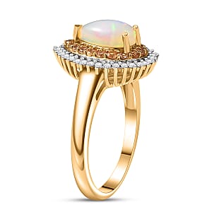 D'Joy  Ethiopian Welo Opal, Multi Gemstone   Ring in 18K Vermeil YG Over Sterling Silver 1.35 ctw (Size 6.0)