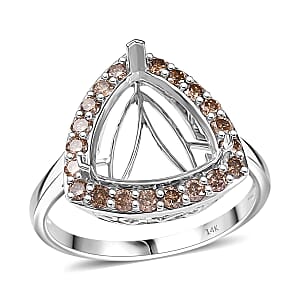 Natural Champagne Diamond I3 1.15 ctw Ring in 14K White Gold (Size 15.0)