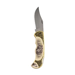 Closeout 4.75 Wolf Folding Knife with Gift Box