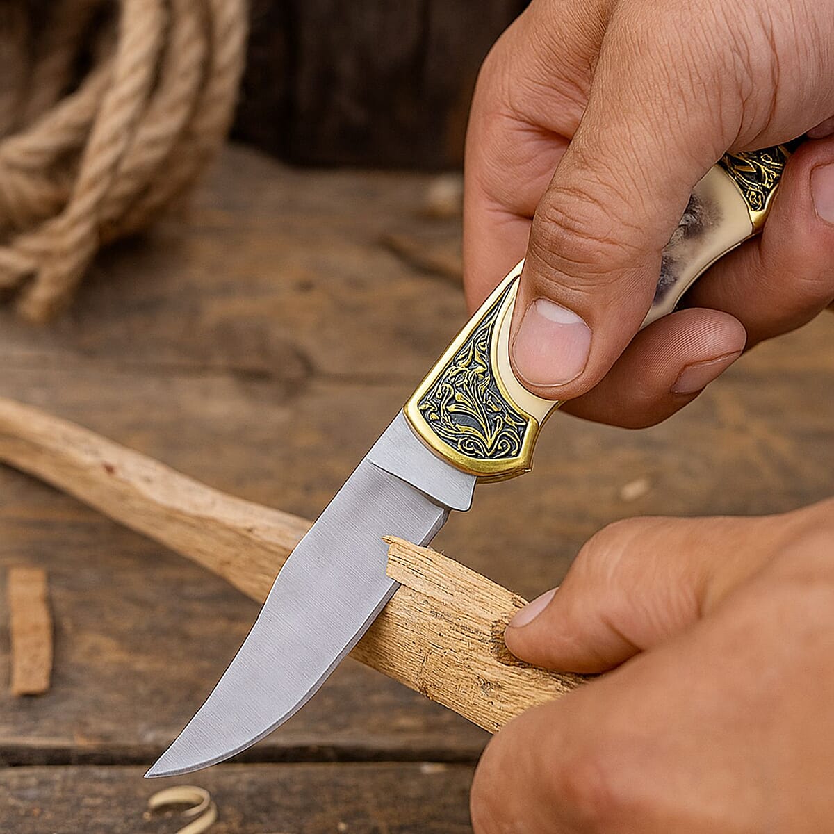 Closeout 4.75 Wolf Folding Knife with Gift Box image number 2