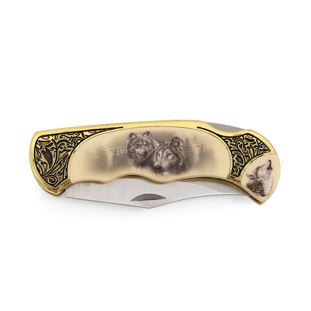 Closeout 4.75 Wolf Folding Knife with Gift Box image number 3