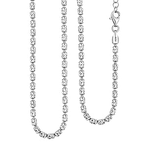Italian Sterling Silver Platinum Black Typhoon Chain Necklace (18 Inches) (10.4 g)