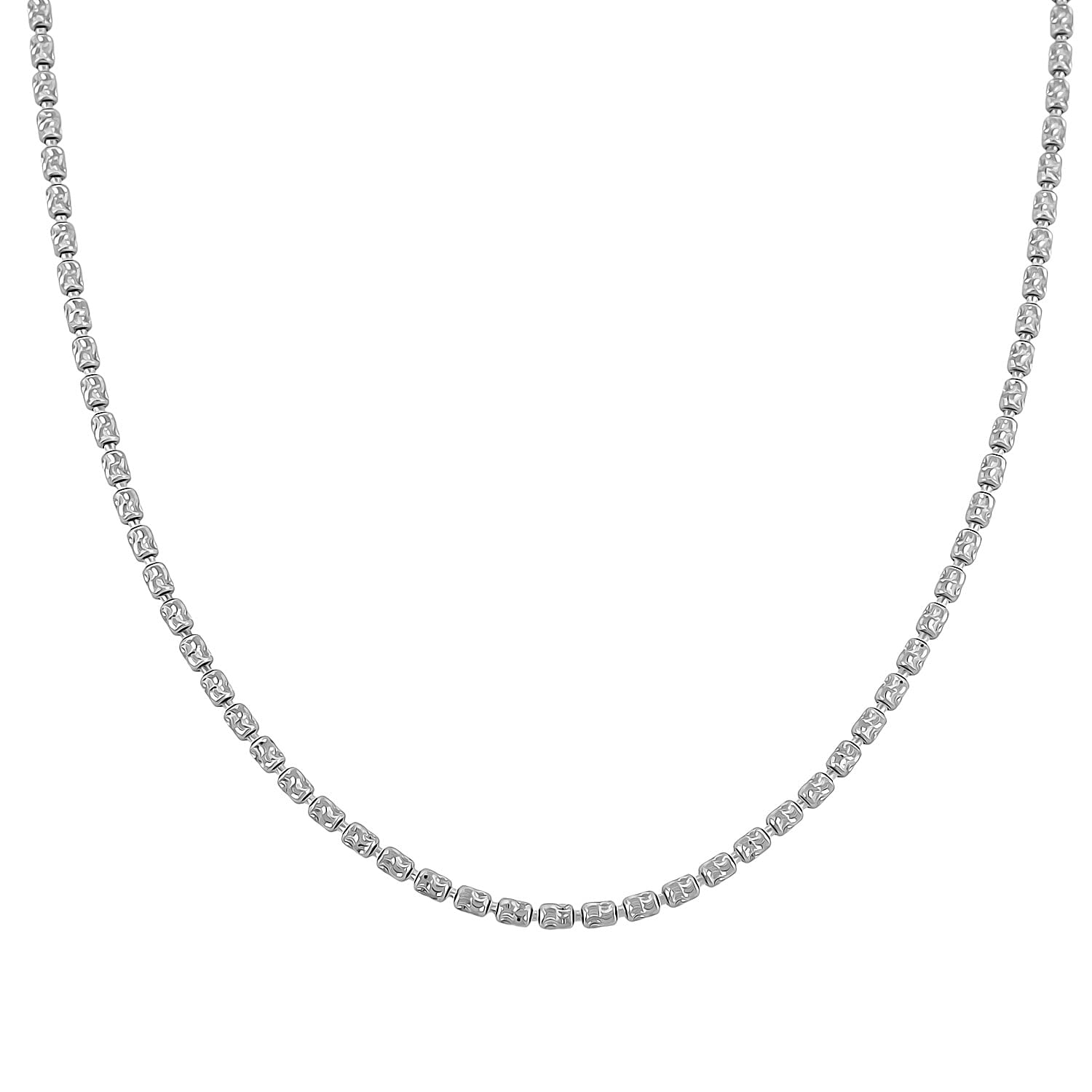 Italian Sterling Silver Platinum Black Typhoon Chain Necklace (18 Inches) (10.4 g)