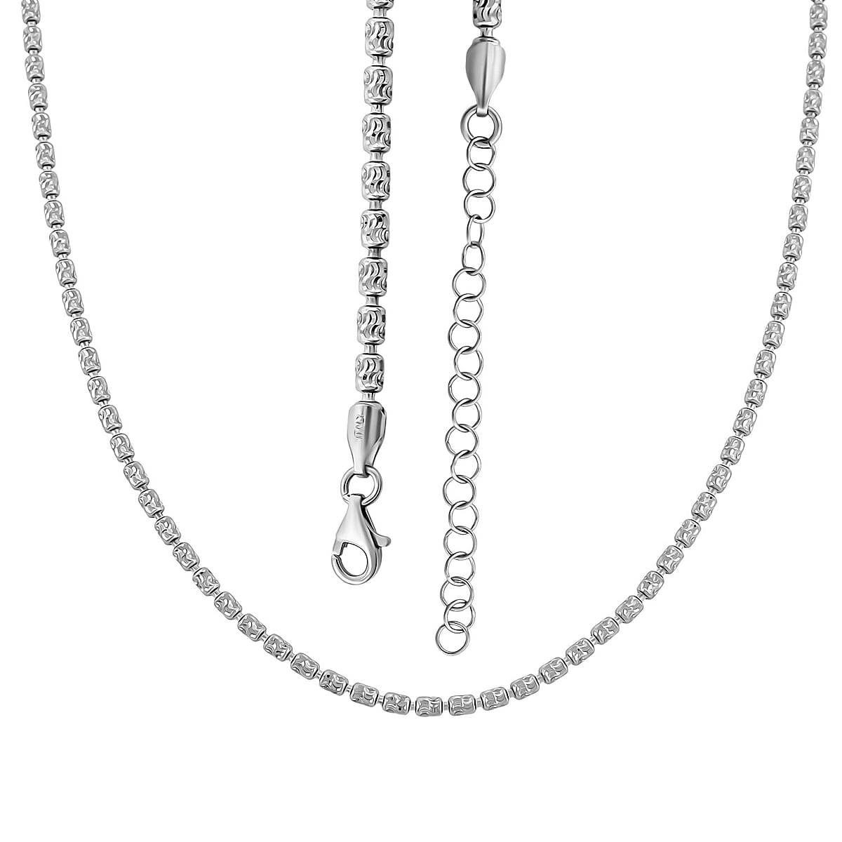 Italian Sterling Silver Platinum Black Typhoon Chain Necklace (18 Inches) (10.4 g) image number 4