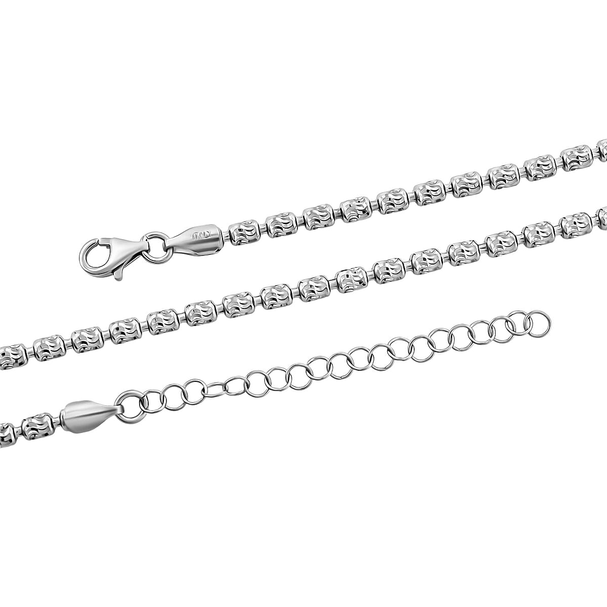 Italian Sterling Silver Platinum Black Typhoon Chain Necklace (18 Inches) (10.4 g) image number 5
