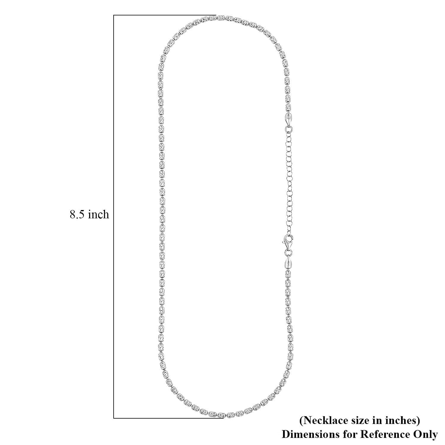 Italian Sterling Silver Platinum Black Typhoon Chain Necklace (18 Inches) (10.4 g)
