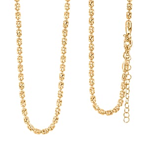 Italian Typhoon Chain Necklace in 14K Yellow Gold Over Sterling Silver 11.88 Grams 18-20 Inches