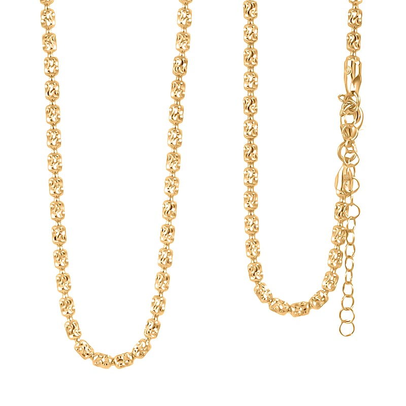 Italian Typhoon Chain Necklace in 14K Yellow Gold Over Sterling Silver 11.88 Grams 18-20 Inches