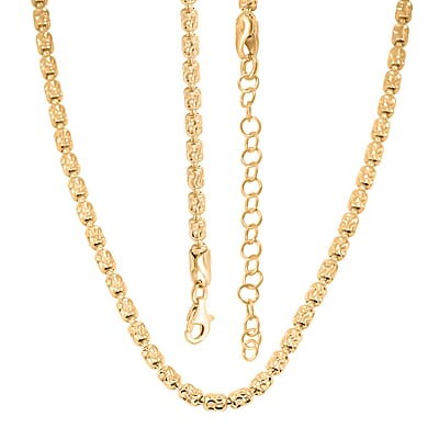 Italian Typhoon Chain Necklace in 14K Yellow Gold Over Sterling Silver 11.88 Grams 18-20 Inches